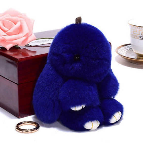 Accessories - Blue Fluffy Bunny Keyring